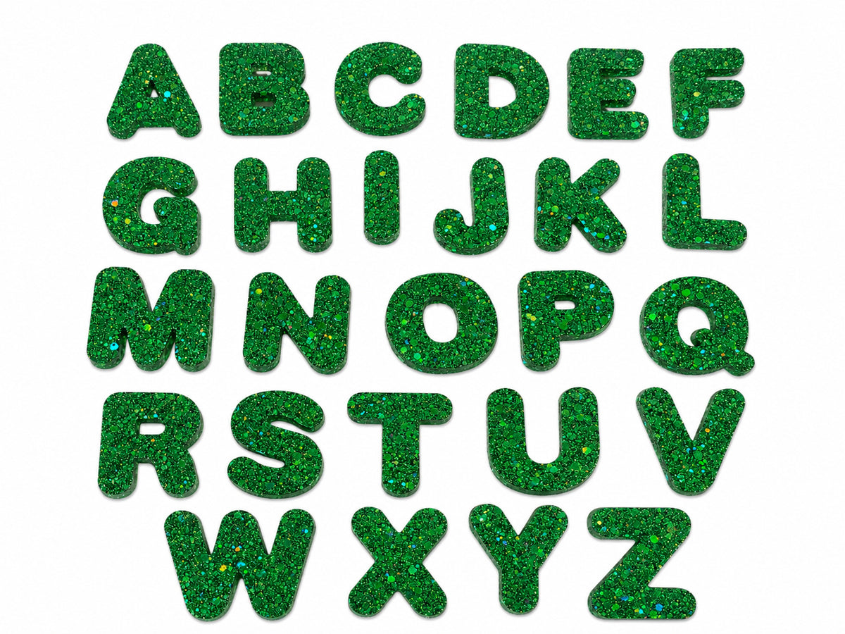 Green Glitter Alphabet Set