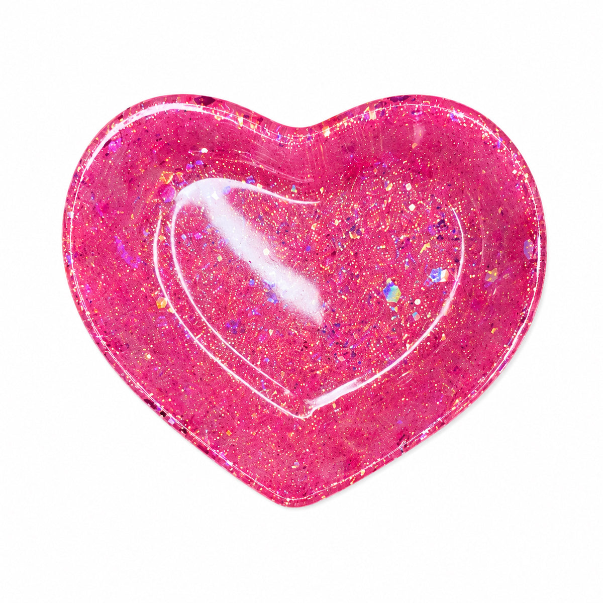 Pink Glitter Resin Heart Dish