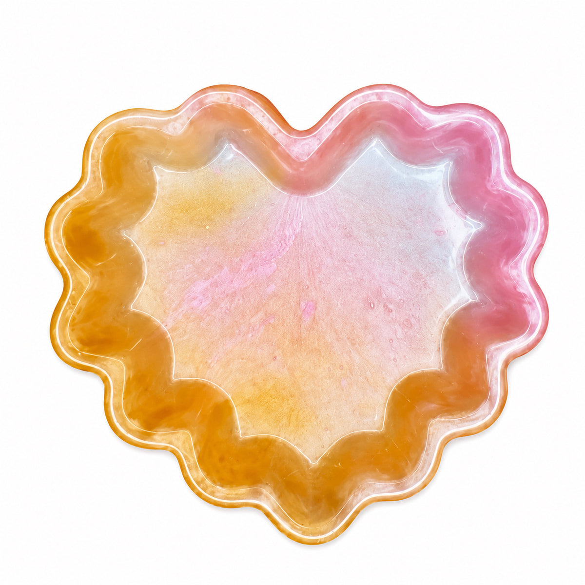Pink & Gold Wavy Heart Tray