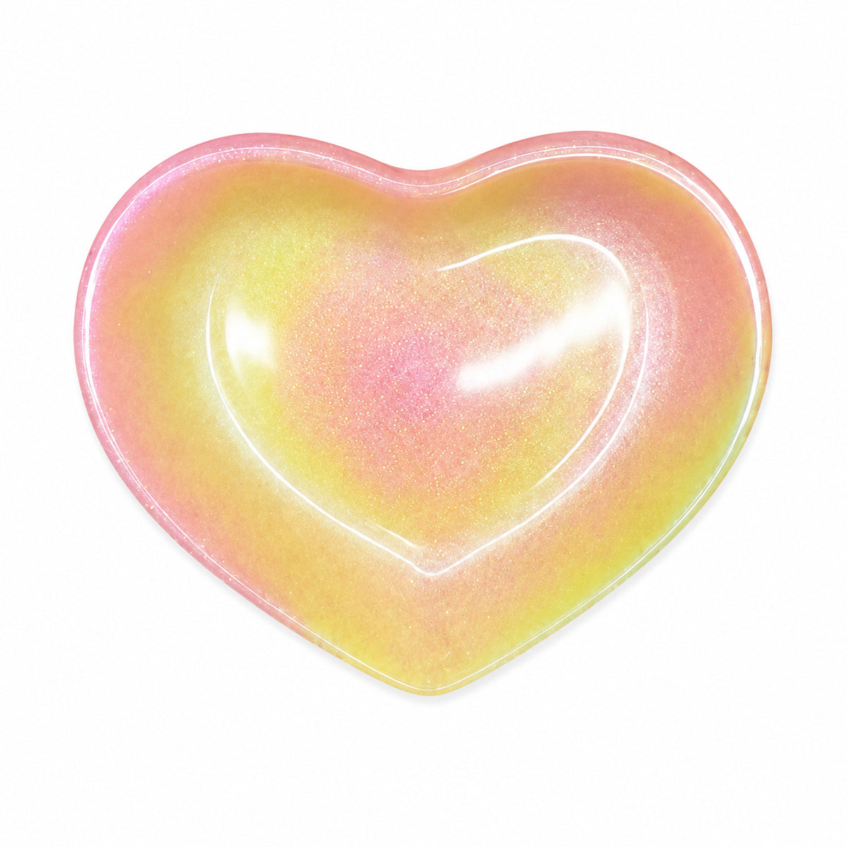 Pink & Yellow Resin Heart Dish