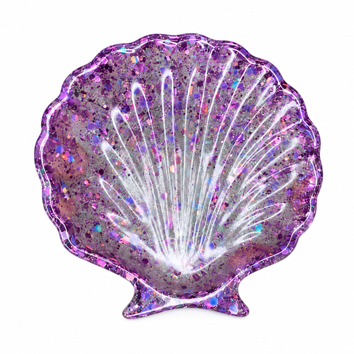 Purple Glitter Resin Shell Dish