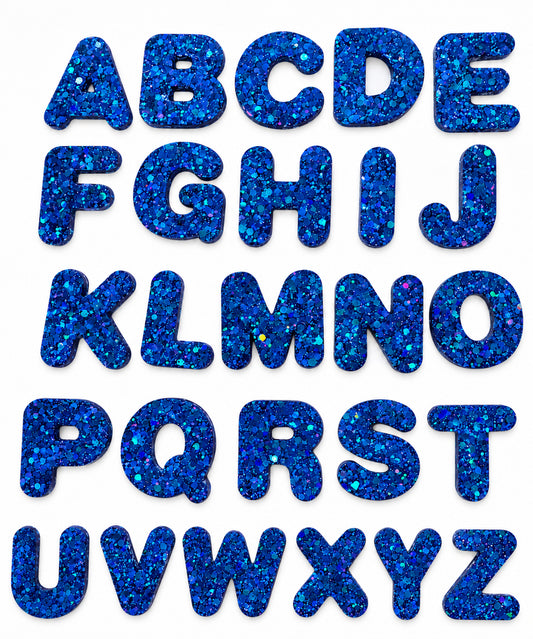 Blue Glitter Alphabet Set
