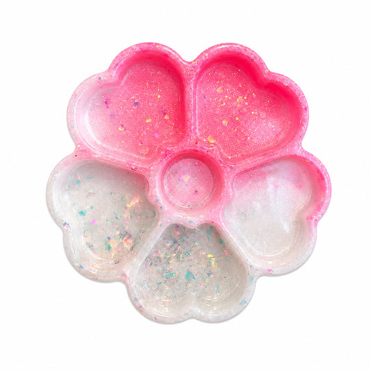 Pink & Pearl Flower Resin Tray