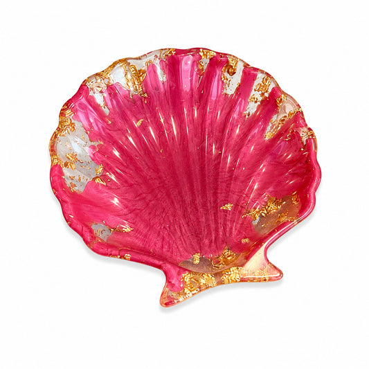 Pink & Gold Resin Shell Dish