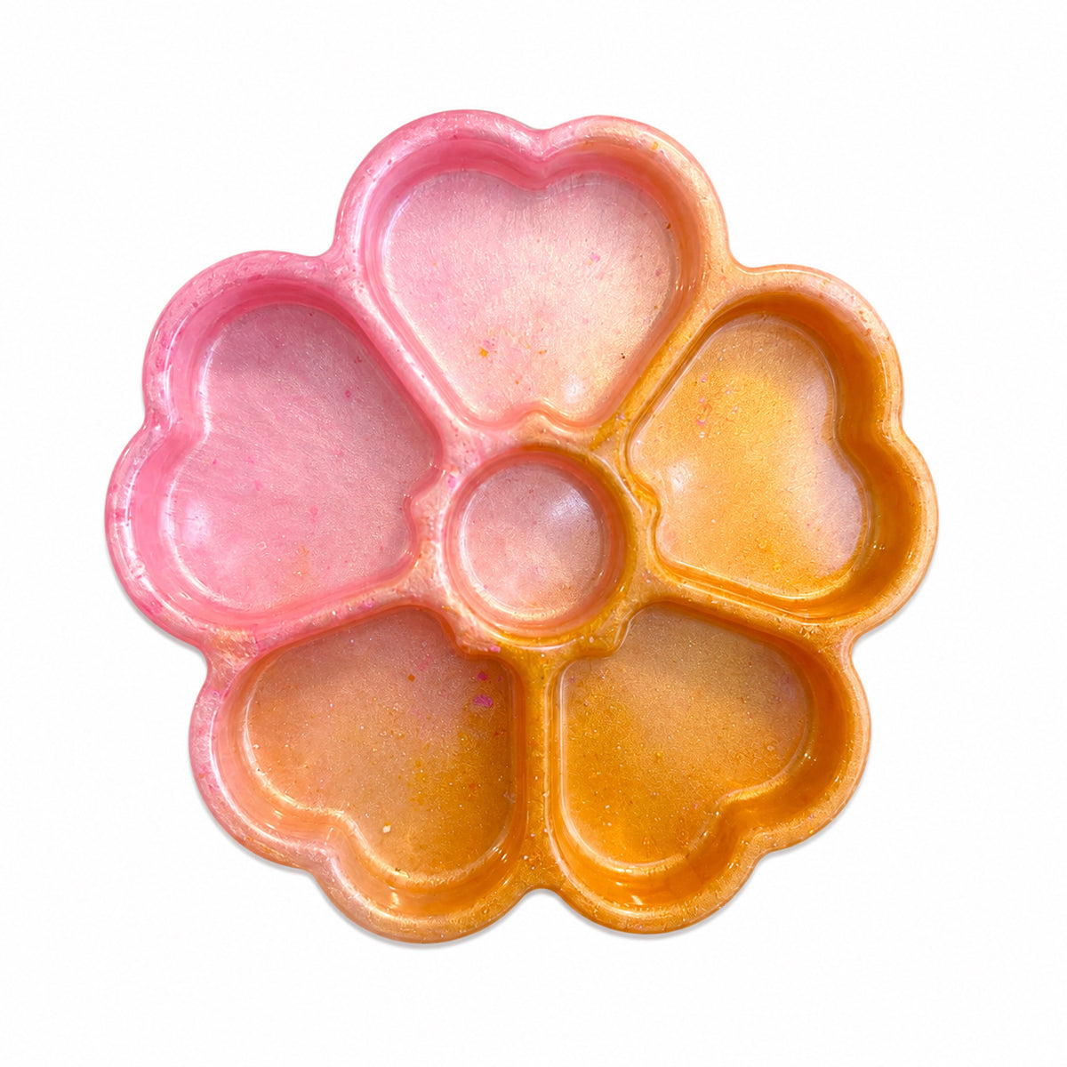 Pink & Gold Flower Resin Tray