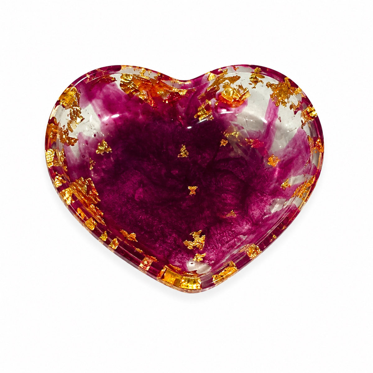 Purple & Gold Resin Heart Dish