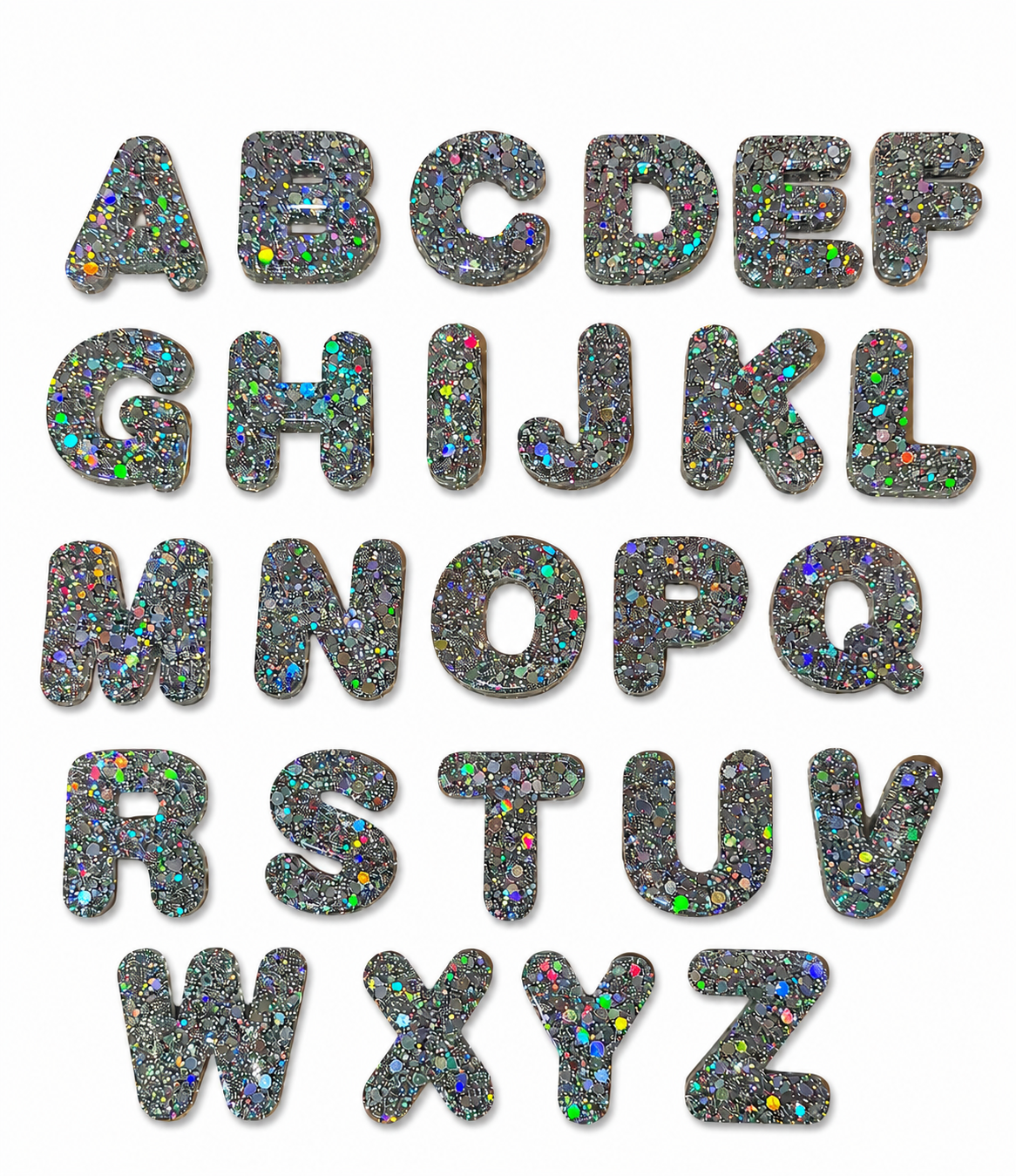 Silver Glitter Alphabet Set
