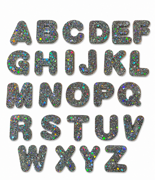 Silver Glitter Alphabet Set