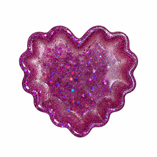 Purple Glitter Wavy Heart Tray