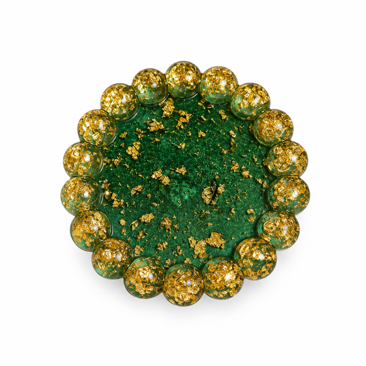 Green & Gold Flake Coaster