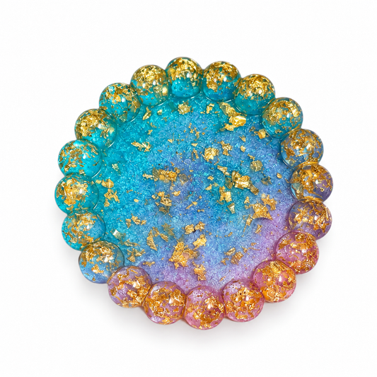 Purple/Blue & Gold Flake Coaster
