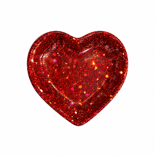 Red Glitter Resin Heart Dish