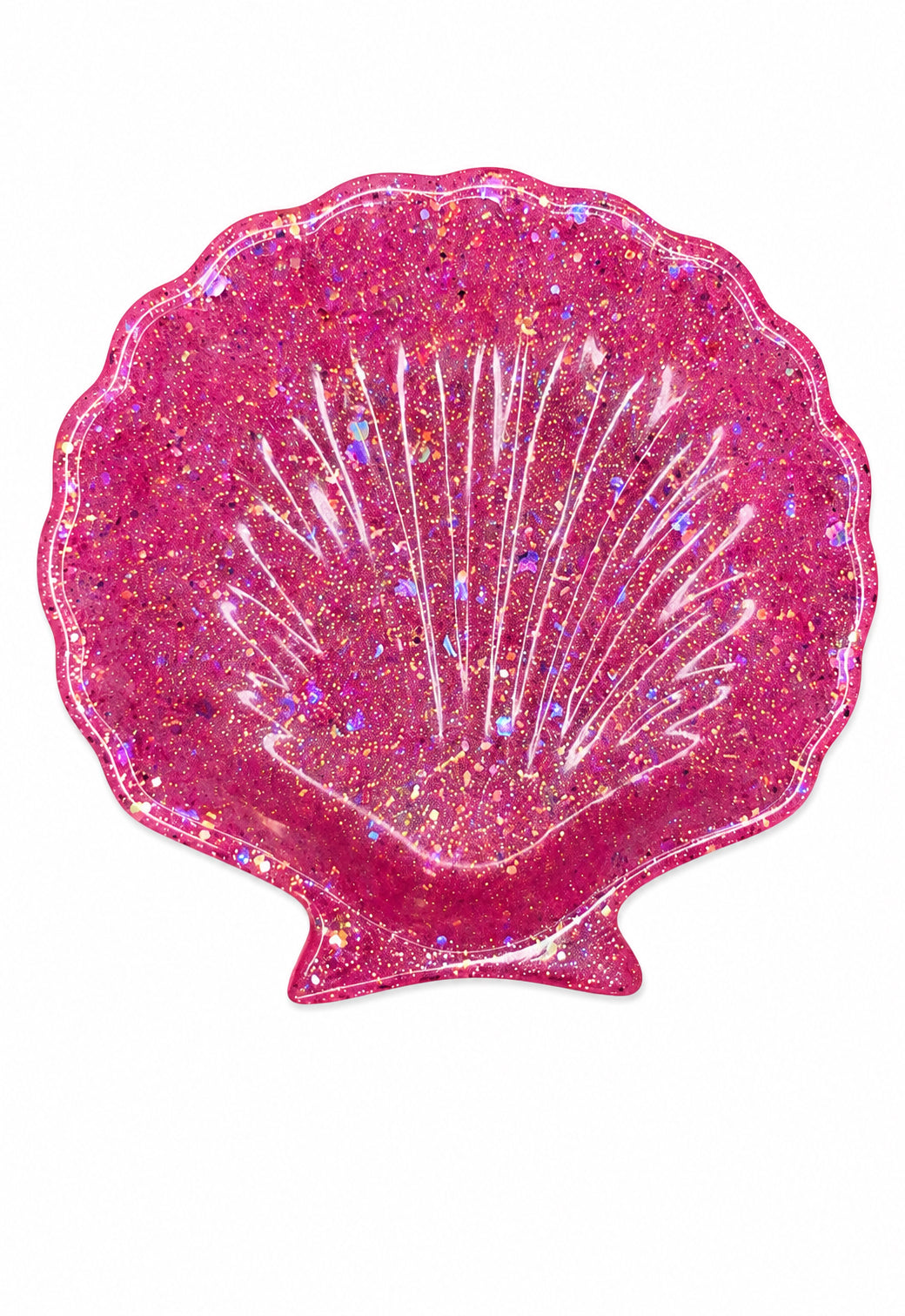 Pink Glitter Resin Shell Dish